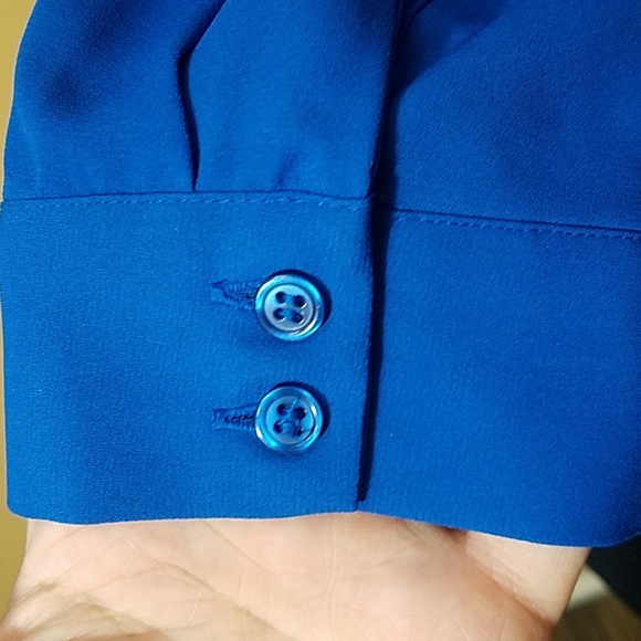 The Limited XS Blue Button Down Blouse - Picture 4 of 8